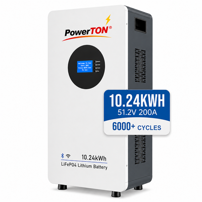 Wall mounted Lithium Battery LifePo4 51.2V, 200A , 10.24 kWh