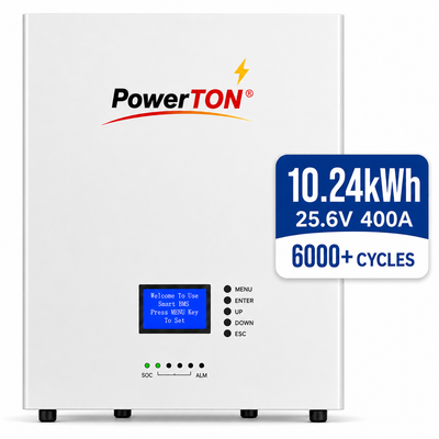Wall mounted Lithium Battery LifePo4 25.6V, 400A , 10.24 kWh